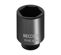 Meccion 1/2 Inch Drive Impact Socket 38mm Metric, 6 Point Cr-Mo Deep Impact Socket, 78mm Length