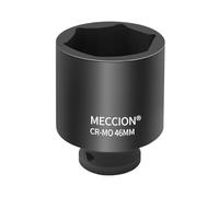 Meccion 1/2 Inch Drive Impact Socket 46mm Heavy Duty Cr-Mo 6 Point Deep Socket, 78mm Length