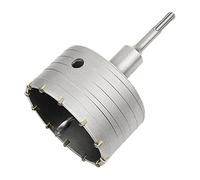 Meccion Carbide Hole Saw Drill Bit 100mm with 110mm SDS Plus Adapter, Tungsten Tips Hollow Hole Cutter for Brick, Concrete, Cement Stone Wall (100mm+110mm SDS Plus Adapter)