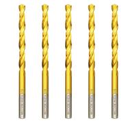 Meccion Cobalt Drill Bits 3/16 in. x 3-7/16 in. x 5pcs M35 Cobalt Titanium Nitride Coated Drill Bit for Metal, Steel, Cast Iron, Wood, Plastic