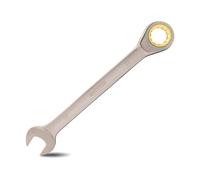 Meccion Fixed Head Ratchet Spanner 22mm Professional Chrome Vanadium Steel Forged Combination Wrench - Black Nickle Plated