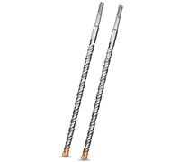 Meccion SDS Plus Hammer Drill Bits 12mm x 350mm x 2pcs, Professional Tungsten Cross Tip Rotary Impact Drill bit for Masonry, Brick, Concrete