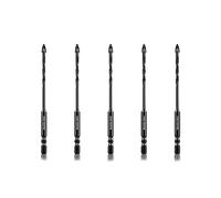 Meccion Tile Drill Bit 4mm x 5Pcs Professional Cross Tungsten Carbide Tip Drill Bits for Tile, Brick, Glass, Porcelain, Plastic, Wood, Cement, Mild Metal
