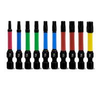 Meccion Torx Screwdriver Bit Set 10pcs 50mm Length Professional Star Magnetic Impact Driver Bits T10 T15 T20*2 T25*2 T27 T30*2 T40-1/4" Hex Shank