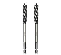 Meccion Wood Drill Bit 14mm x 165mm x 2pcs Professional Self Feed Speed Auger Drill Bit 1/4 Inch Hex Shank Woodworking Hole Drill Bit