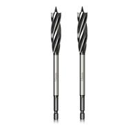 Meccion Wood Drill Bit 15mm x 165mm x 2pcs Professional Self Feed Speed Auger Woodworking Hole Drill Bit with 1/4 Inch Hex Shank