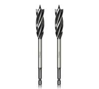 Meccion Wood Drill Bit 17mm x 165mm x 2pcs Professional Self Feed Speed Auger Woodworking Hole Drill Bit with 1/4 Inch Hex Shank