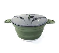Mecerypt 1 PCS Silicone Hiking Cooking Pot Portable Picnic Pot Stainless Steel Camping Cooker,Green