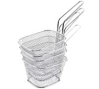 Mecerypt 4Pcs/Lot Chips Mini Fry Baskets Stainless Steel Fryer Basket Strainer Serving Food Presentation Cooking Tool French Fries Basket