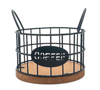 Mecerypt CoffeePod Holder Coffee Pod Containers Coffee Bar Accessories Metal Coffee Pod Basket Organizer for Kitchens Countertop Easy to Use About 13x13x12cm A