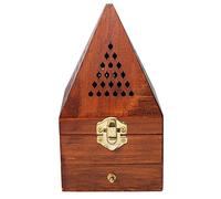 Mecerypt Wooden Pyramid Aromatherapy Box Incense Burner