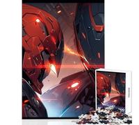 Mech Clash Red Vs Blue Jigsaw Puzzles 1000 Pieces for Adults Peaceful Calm Stress Relief Mindful Peaceful Leisure Game (38X52cm)