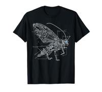 Mech Insect Blueprint Futuristic Bug Cyber Tech Schematic T-Shirt