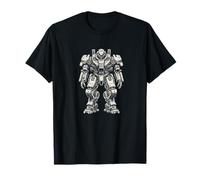 Mech Warrior Shirt Robot Sketch Design Sci-Fi T-Shirt