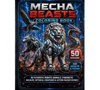 Mecha Beasts Coloring Book: 50 Futuristic Robotic Animals, Cybernetic Wildlife, Mythical Creatures, and Action-Packed Scenes for Adults and Teens (Escape Into Color Collection)