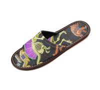 Mecha Dinosaur Roaring T-rex Orange Black Mens Slippers Indoor Breathable Cozy customize Anti-slip Sandals for Hotel Travel Party sandalias de verano para mujer