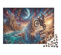 Mecha Rider 1000 Pcs Recycled Cardboard DIY Jigsaw Puzzle Gift Cliff Castle for Him/Her Cognitive Stimulation Group Activity 52x38cm/1000pcs