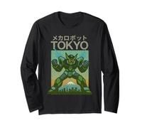 Mecha Robot Powering Up Boys Vintage Japanese Poster Tokyo Long Sleeve T-Shirt