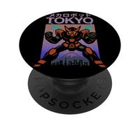 Mecha Robot Powering Up Boys Vintage Japanese Poster Tokyo PopSockets Adhesive PopGrip
