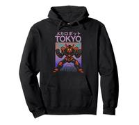 Mecha Robot Powering Up Boys Vintage Japanese Poster Tokyo Pullover Hoodie