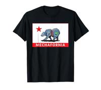 Mechafornia Robot Bear California Flag T-Shirt