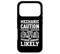 mechanic caution flying tools and offensive language likely Case for iPhone 17 Pro