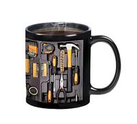 Mechanic Coffee Cup, Mechanic's Toolbox Mug, Toolbox Themed C-Shaped Handle Cup, The Ultimate Mechanic's Toolboxs Mug, 11 Ounce Ceramic Cups Tea, for Husband Dad Birthday Thanksgiving
