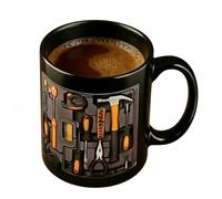 Mechanic Coffee Mug, 11OZ Ceramic Mechanic Toolbox Mug, Funny Black Mechanics Tool Mugs Coffee Cup with Insulated Handle, Creatively Mechanics Toolbox Set Cup Tea Milk Mugs, for Engineer Men Gift