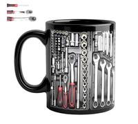Mechanic Coffee Mug, 11oz Mechanic Mug for Men, Realistic Funny Mechanics Toolbox Set Pattern, for Car Mechanics Dad Husband Men's (A)