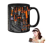 Mechanic Coffee Mug - Tool Box Ceramic Mug, Car Service Gift | Novelty Wrench Workshop Breakfast Cup, Funny Mechanic Craft Office Humor, Workbench Coffee Accessory