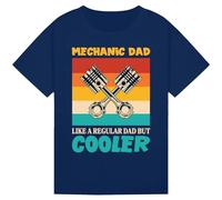 Mechanic Dad Like a Regular Dad But Cooler T-Shirt - Retro-Inspired, Funny Gift for Car Repair Dads, Father’s Day Tee for Cool Mechanics Navy XXL