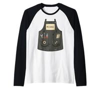 Mechanic Funny Auto Repair Tools Garage Apron Costume Raglan Baseball Tee