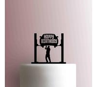Mechanic Happy Birthday - Acrylic Cake Topper 5 Inch Width/Pink