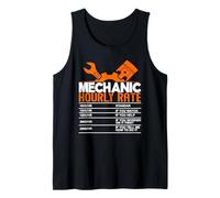 Mechanic Hourly Rate Labor Rates Funny Car Lover Co-Workers Tank Top