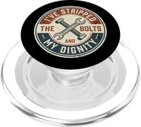 Mechanic Humor Stripped Bolts Vintage Badge Style Retro PopSockets PopGrip for MagSafe