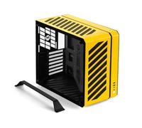 Mechanic Master C34Pro Compact Desktop PC Case with Carry Handle | 360mm AIO Support, ATX/E-ATX (27cm Width), Long GPU Compatibility, Modular Design & Switchable 5-Slot Mode (Vitality Yellow)