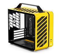 Mechanic Master Cool Cube Series C28 Matx/Itx Case, Aluminum, Steel, Water Cooling, Tempered Glass, Small Form Factor, Computer Case (Vitality Yellow)