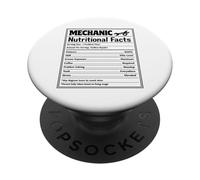 Mechanic Nutritional Facts Funny Auto Repair Garage men PopSockets Adhesive PopGrip