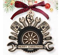 Mechanic Ornament - Mechanic Christmas Ornaments, Mechanic Ornaments for Christmas Tree - Mechanic Ornament 2024 - Mechanic Gifts for Mechanic - Wood Christmas Ornament 2024