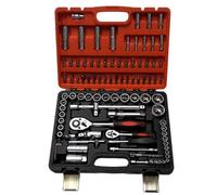 Mechanic Socket Tool Set Set 94 Pc Ratchet Tools 1/2 And 1/4 Screwdriver Wrench Ratchet Tool And Case DIY Home And Car Kit