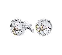 Mechanic Steampunk Moving Gears Wheel Solid Shirt Cufflinks For Men Silver Gold Tone Stainless Steel Hinge Bullet Back