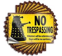 Mechanic Stickers Dalek Warning: No Trespassing - Extermination Guaranteed Stickers 10Pcs Car Decal Sticker Car Stickers for Men(8X12CM)