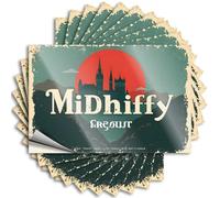 Mechanic Stickers Midnight Fantasy: A Castle Under A Blood Moon Stickers 10Pcs Funny Warning Stickers Bumper Stickers(12X18CM)