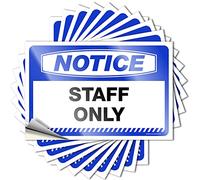 Mechanic Stickers Notice Staff Only Stickers 10 Pcs Funny Signs for Bedroom Racing Stickers(8X12CM)