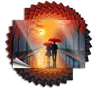 Mechanic Stickers Romantic Walk Under The Full Moon Stickers 10Pcs Small Sign Hardhat Stickers and Decals(8X12CM)