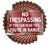 Mechanic Stickers Rusty Warning Sign: No Trespassing - If You Can Read This, You're Stickers 10Pcs Funny Warning Stickers Bumper Stickers(6X9CM)