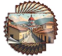 Mechanic Stickers Sunlit Cobblestone Streets Leading to A Majestic Dome Stickers 10Pcs Car Decal Sticker Car Stickers for Men(8X12CM)