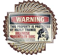 Mechanic Stickers Warning This Property is Protected by A Highly Trained Bernese Mountain Dog Funny Sticker 10 Pcs Tool Decal Funny Street Signs(8X12CM)