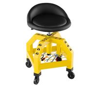 Mechanic Stool, 150kg Capacity Pneumatic Roller Creeper Seat with Tool Tray, 57-71cm Height Adjustable, Swivel Padded Chair for Garage Workshop