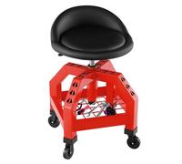 Mechanic Stool, 150kg Capacity Pneumatic Roller Creeper Seat with Tool Tray, 57-71cm Height Adjustable, Swivel Padded Chair for Garage Workshop